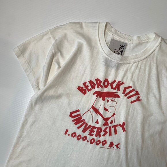 1970s Flintstones Bedrock City University Graphic Tee M - Picture 2 of 5